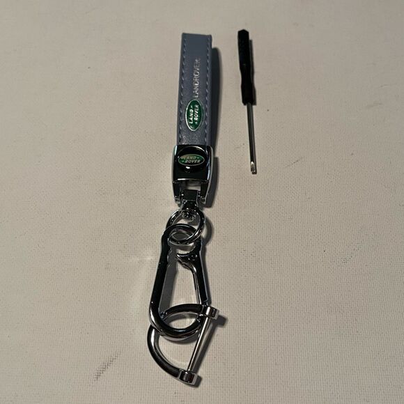 Land Rover Key Fob Keychain in Blue Leather NWT - Picture 1 of 5